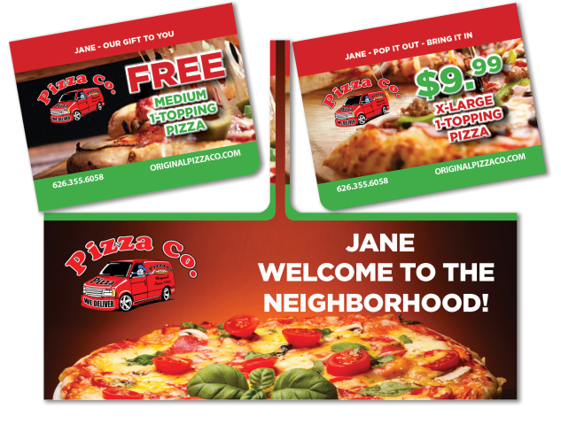 Pizza Co. Double Giftcard Mocked Popped for Sales Tool (3 locations)